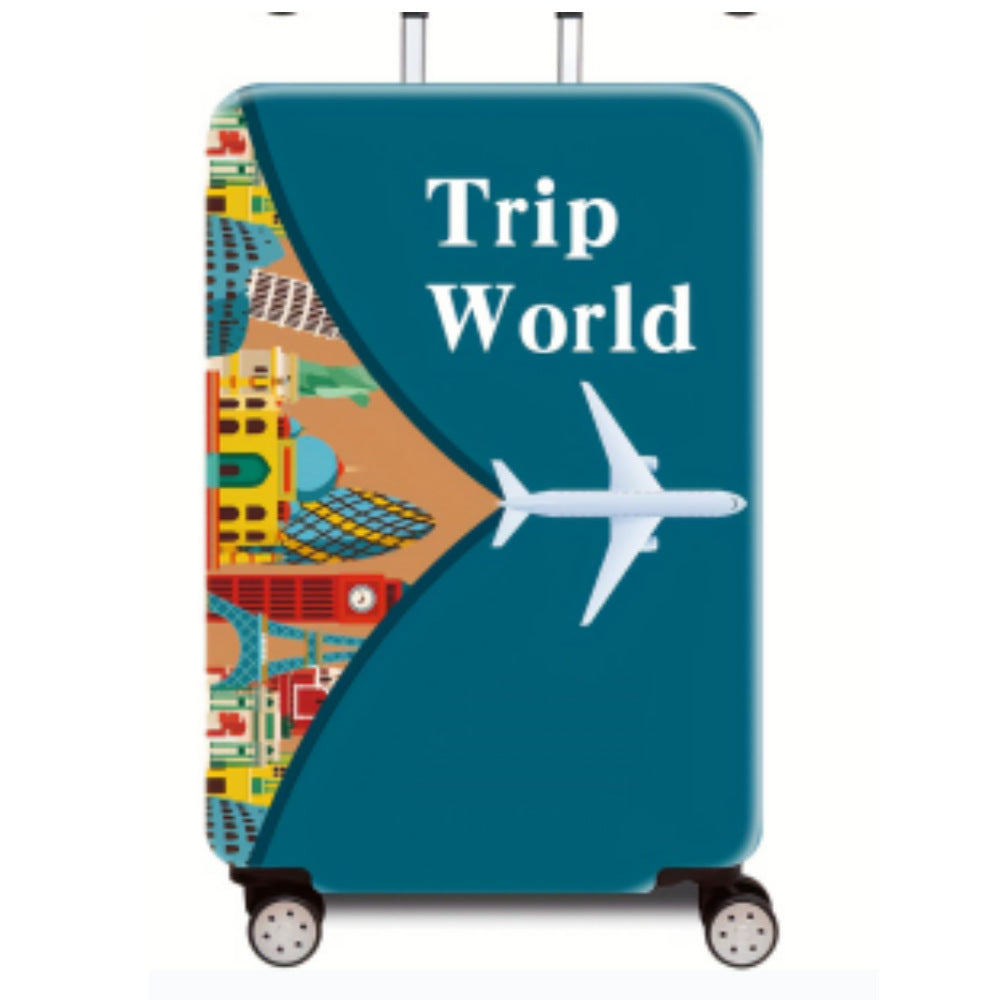 Women's Hard Shell Suitcase with Urban Airplane Design Bowlift