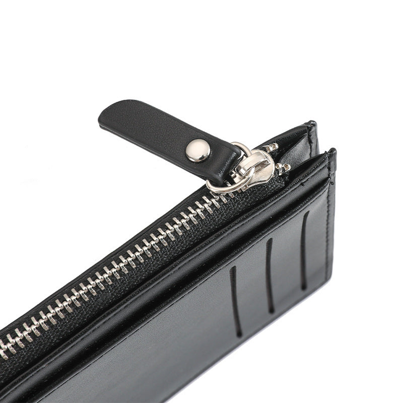 Compact Zippered Leather Cardholder Bowlift