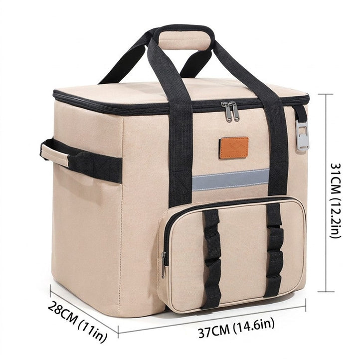 Insulated Soft-Sided Cooler Tote with Front Storage Pocket and Padded Handles Bowlift