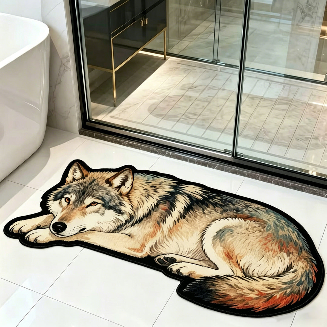 Plush Tiger-Shaped Carpet