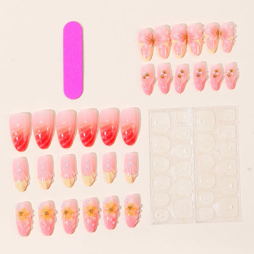 Floral Art Acrylic Nails Bowlift