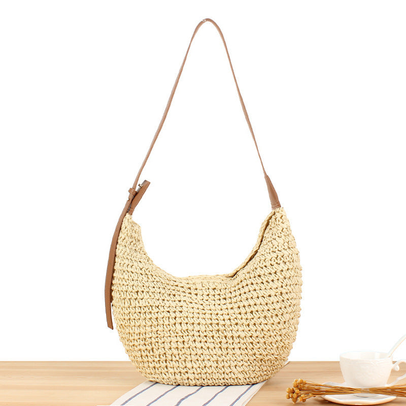 Handcrafted macrame bag with elegant leather accent Bowlift