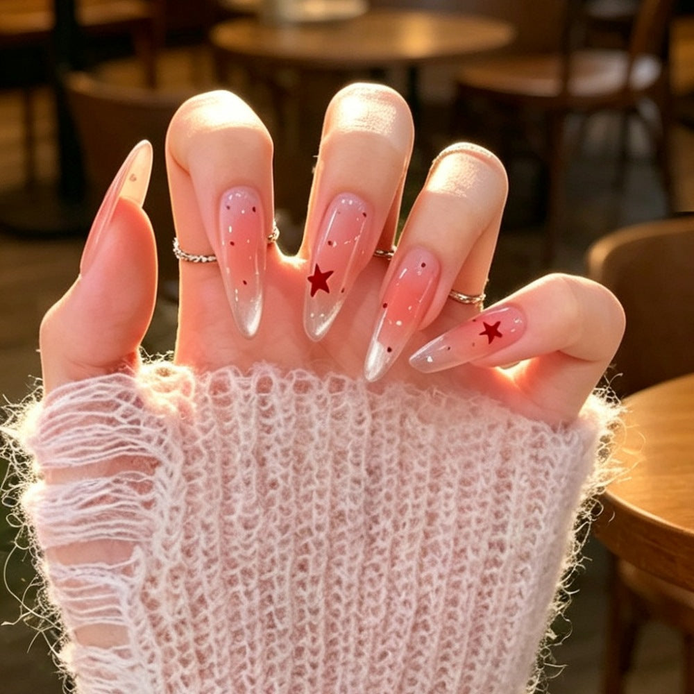 Decorative Star-Accented Press-On Nail Set Bowlift
