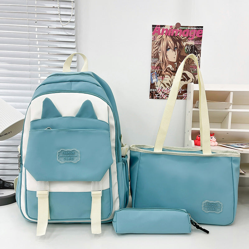 Playful Cat Ears Backpack Set