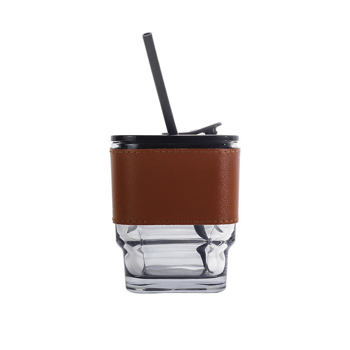 Women's trendy drinking cup with high-quality leather cover Bowlift