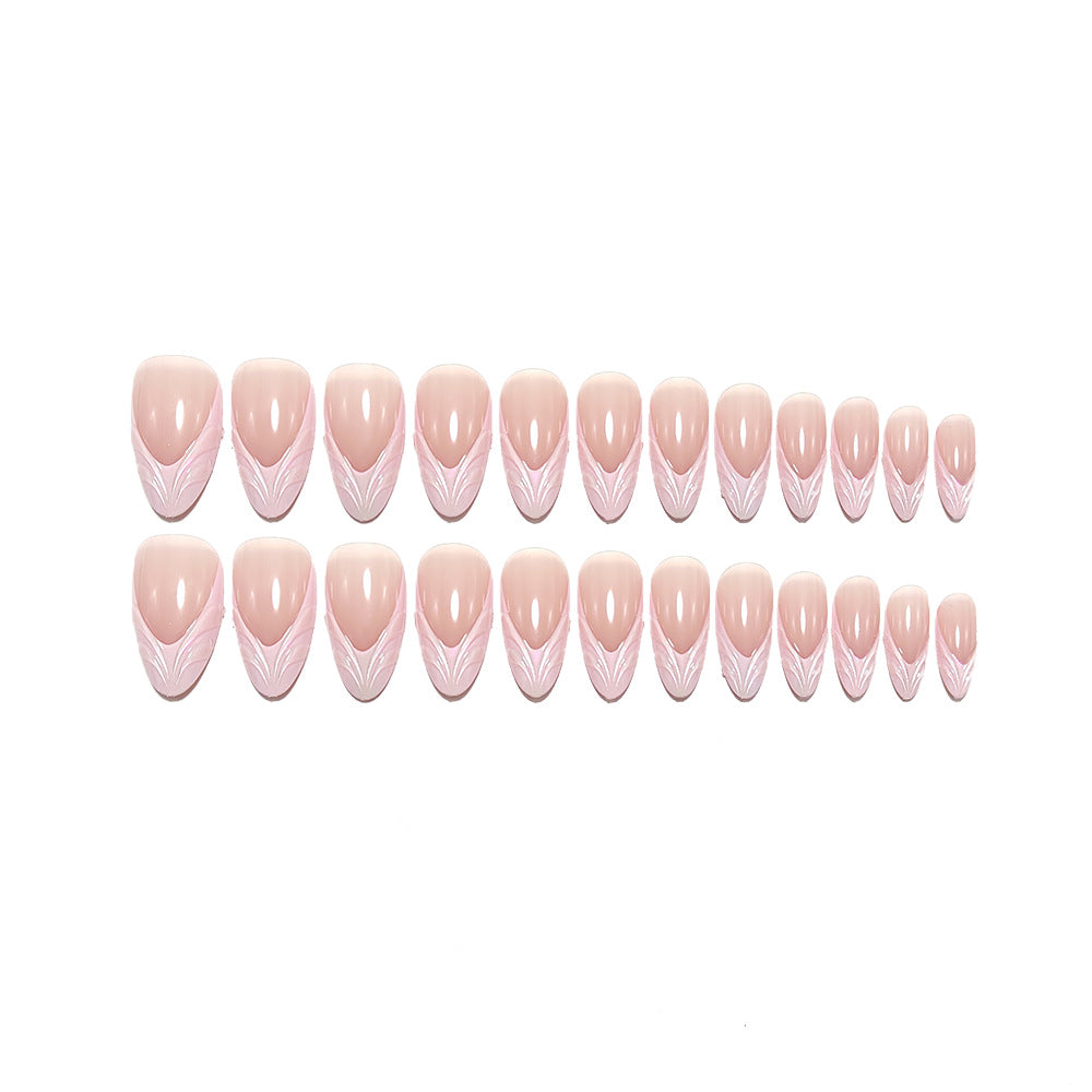 Artificial nails in elegant stiletto design with holographic accents Bowlift
