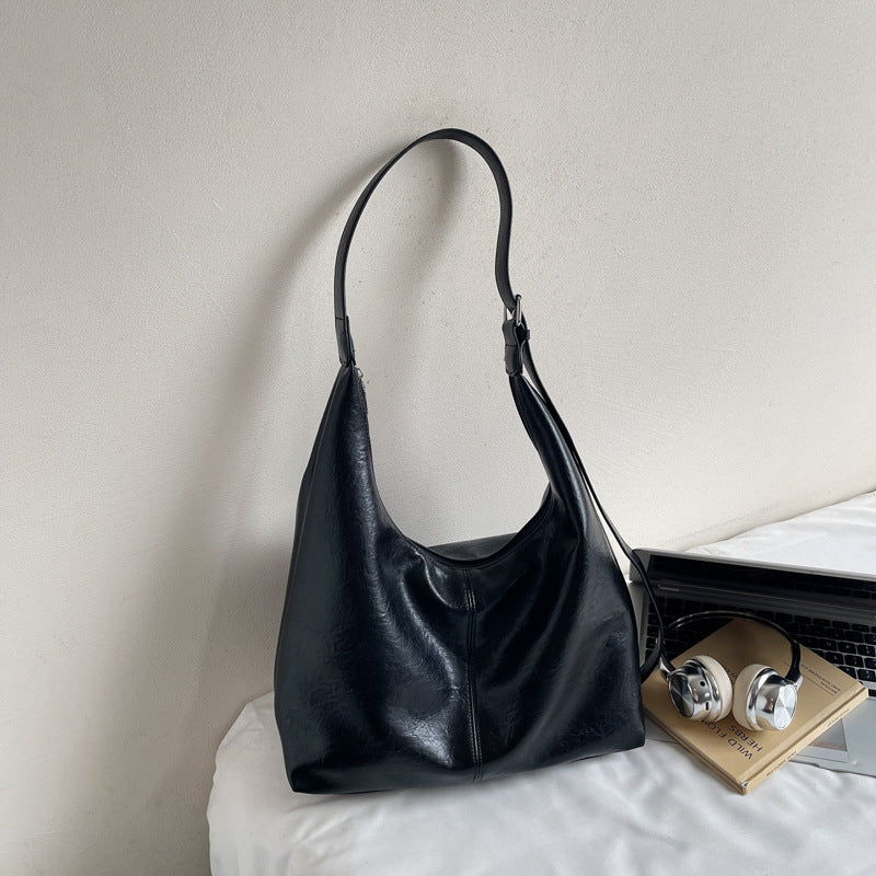 Premium Leather Slouchy Handbag Bowlift