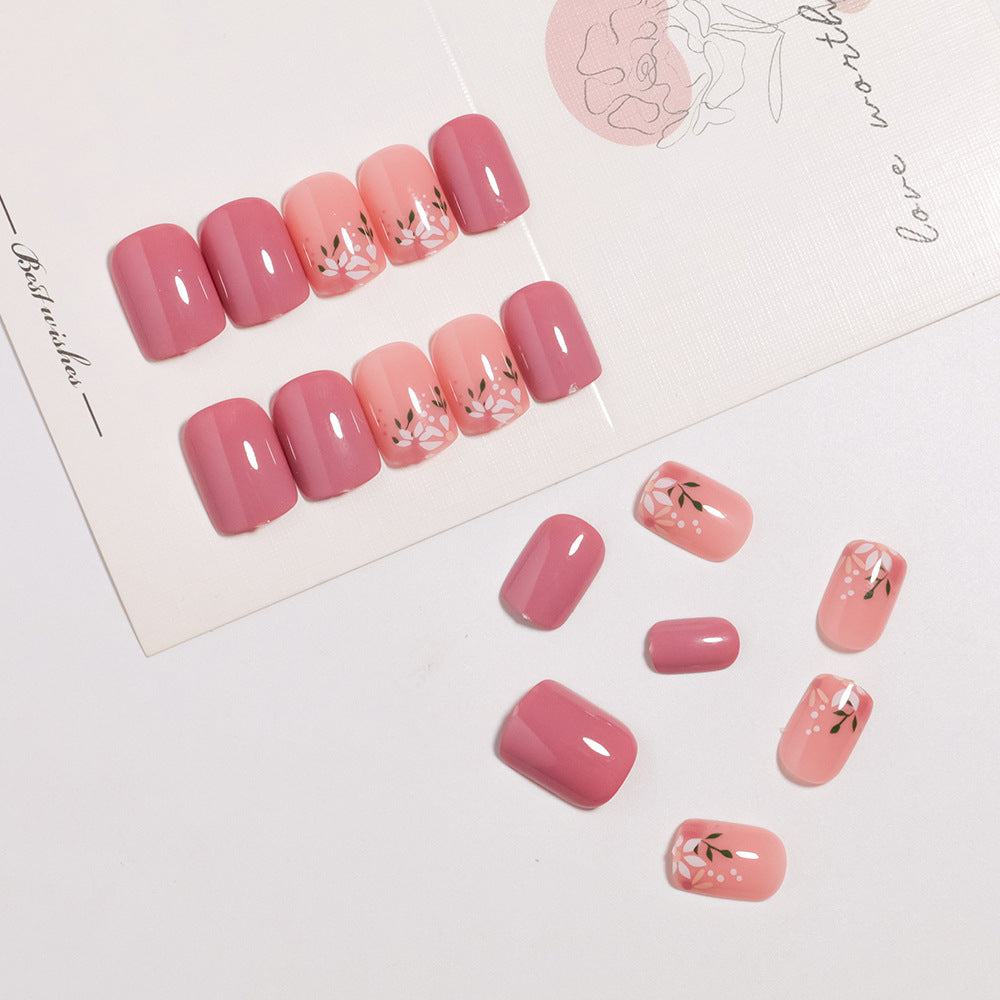 Artistic Floral Nail Design Press-On Set Bowlift