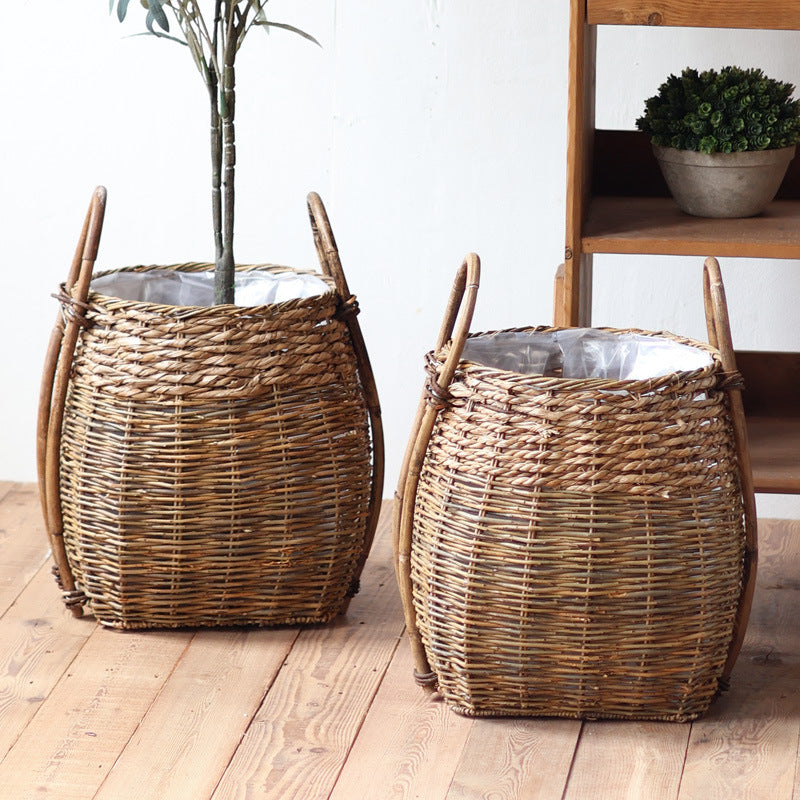 Braided storage basket with practical handles Bowlift
