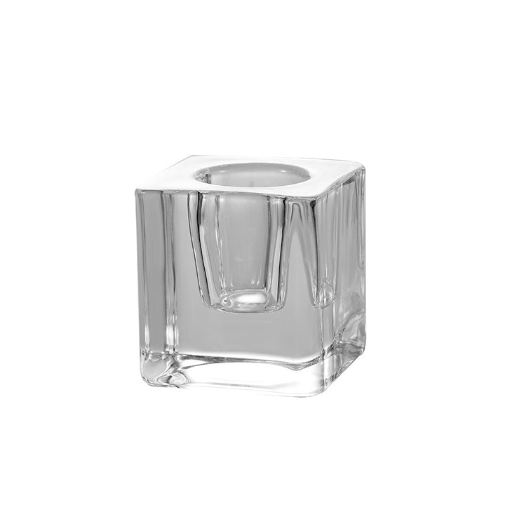 Square Ribbed Glass Votive Candle Holder Bowlift