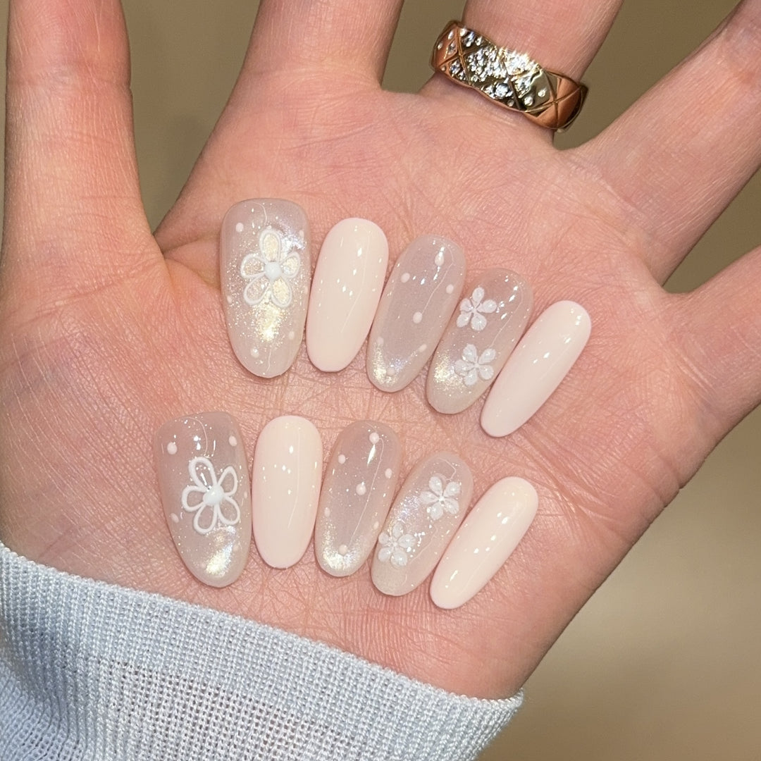 Artificial nails with romantic flower designs Bowlift 1787307536