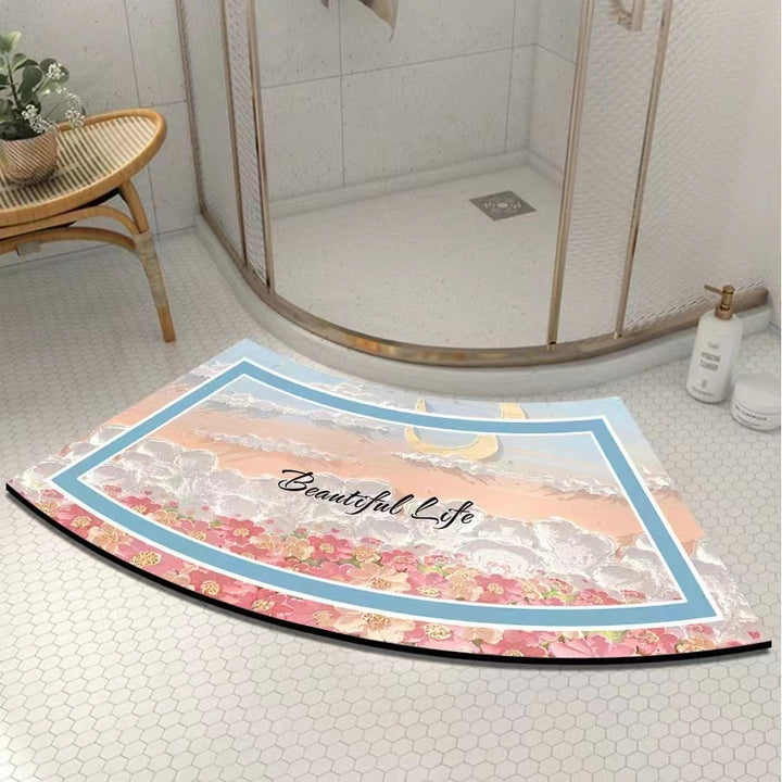 Artistic Curved Bath Mat Bowlift