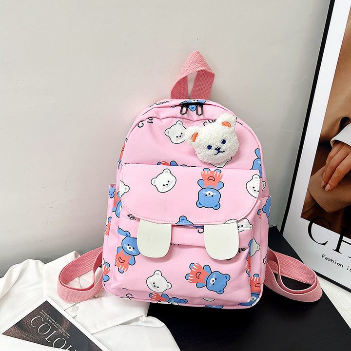 Cute Plush Bear-Themed Mini Backpack Bowlift