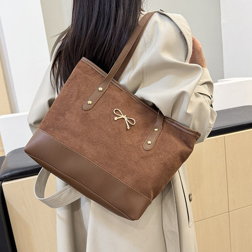 WoStylish Faux Suede Tote Bag Bowlift