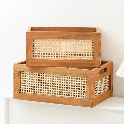 High-quality storage basket with rattan details Bowlift