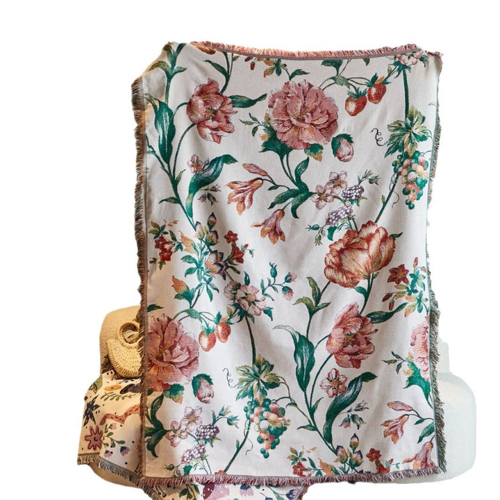 Floral Patterned Decorative Throw Blanket