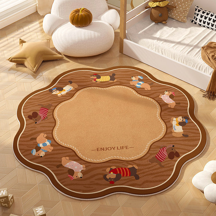 Playful Animal-Themed Round Area Rug