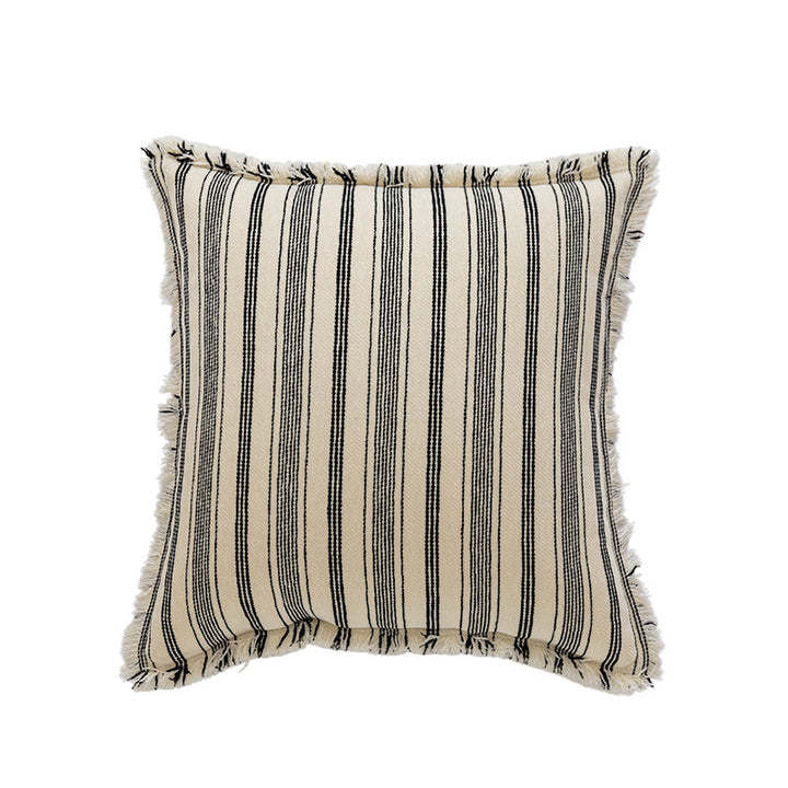 Striped Fringe Decorative Pillow