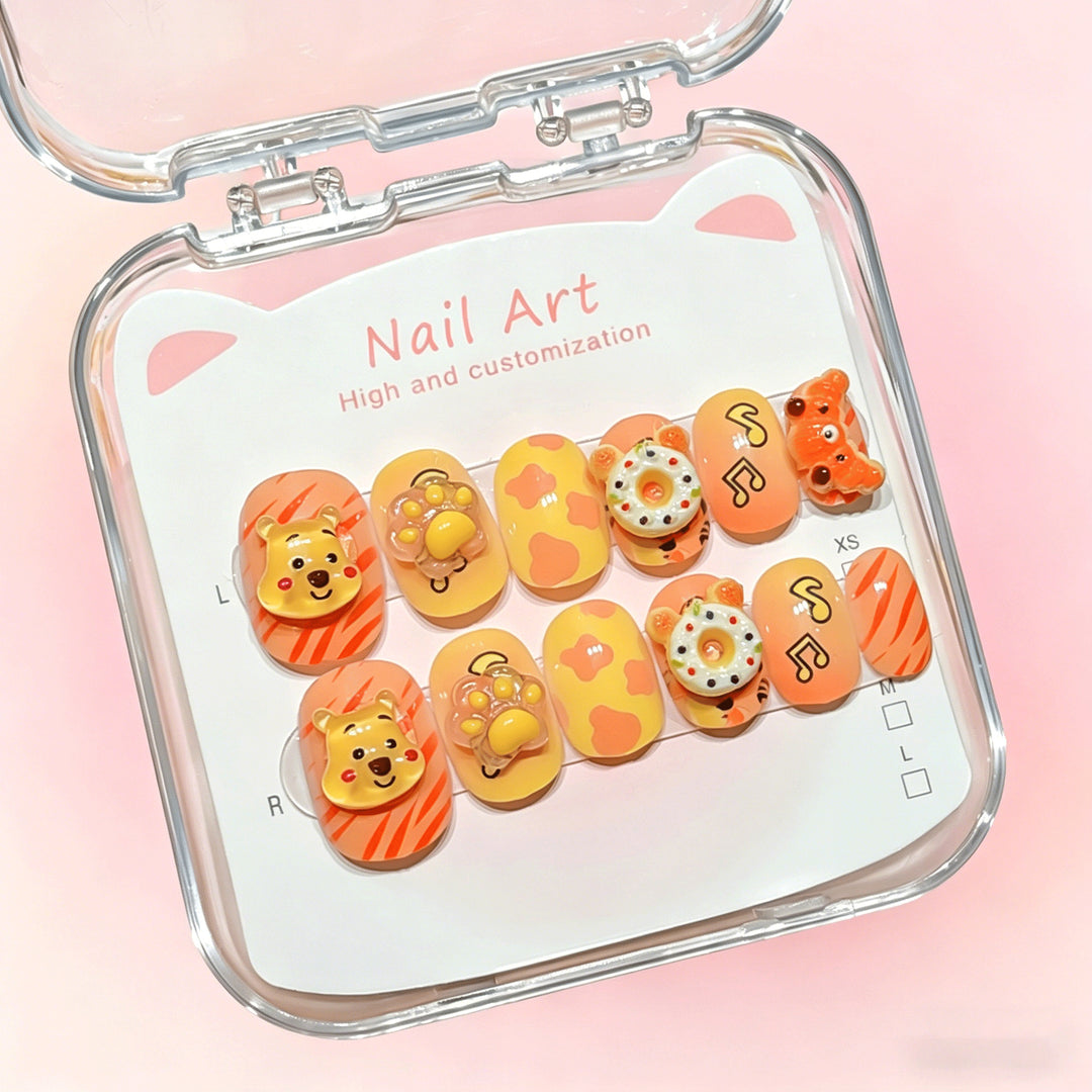 Customized Cartoon-Inspired Press-On Nail Art Set Bowlift