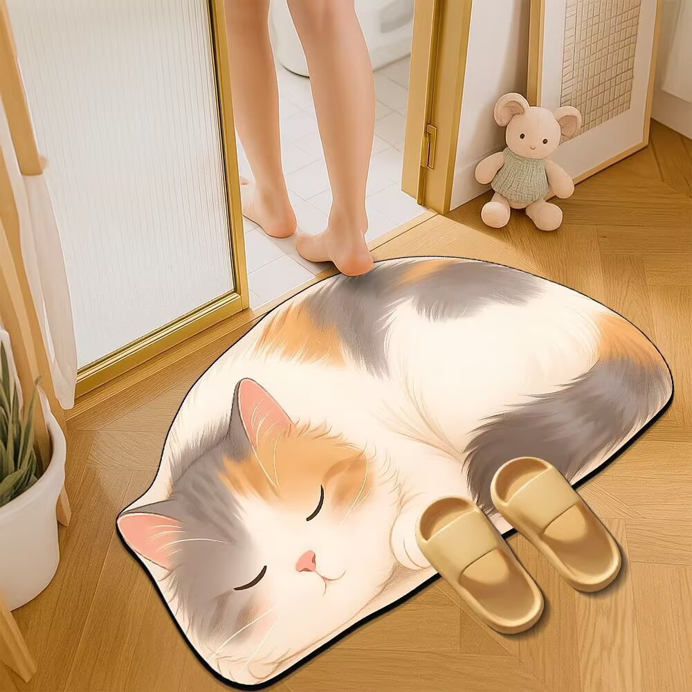 Decorative Cat-Themed Area Mat