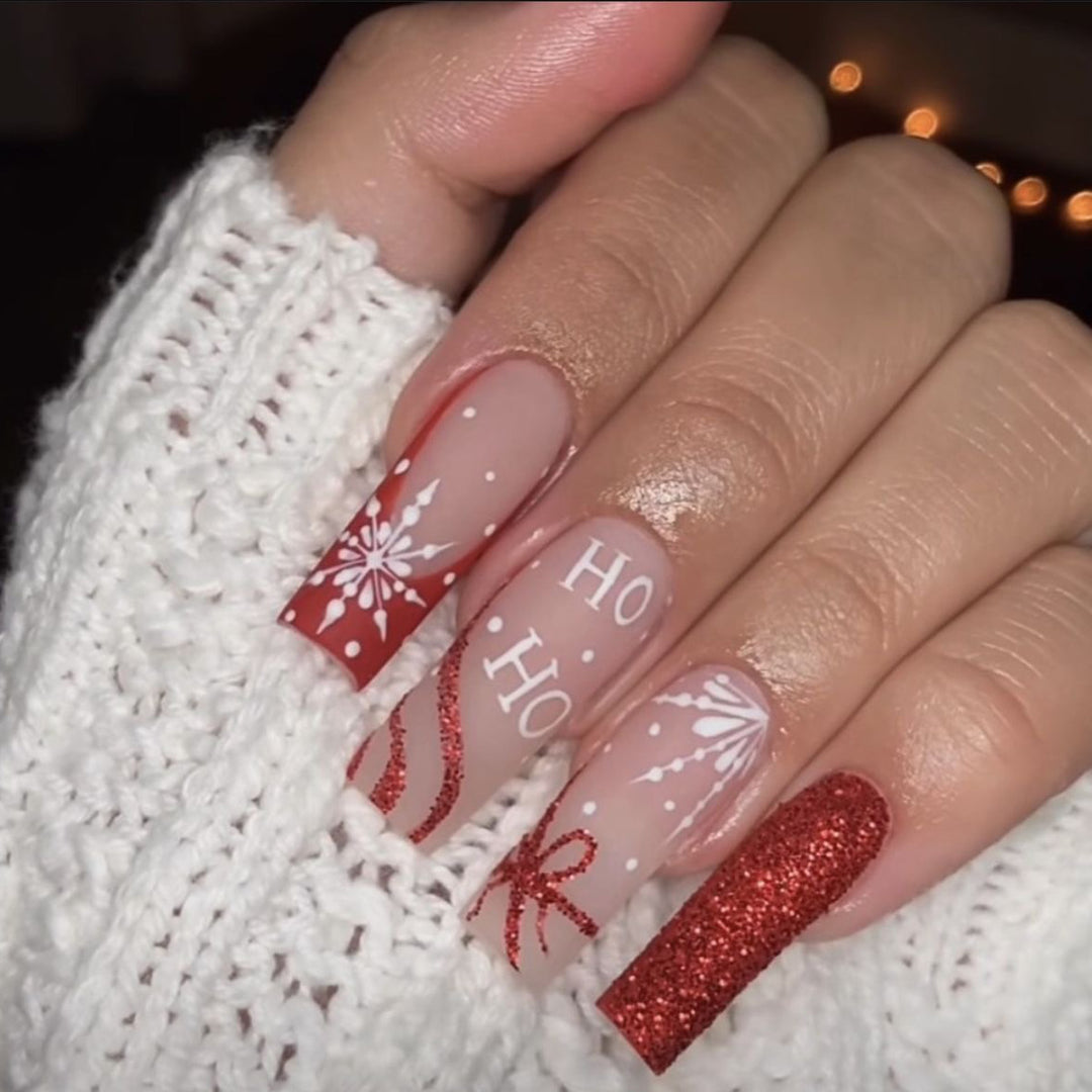 Festive Themed Press-On Nails Bowlift