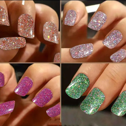 DIY Glitter Press-On Nails Bowlift