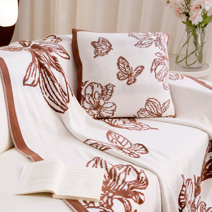 Women's Decorative Throw Blanket with Floral Design Bowlift