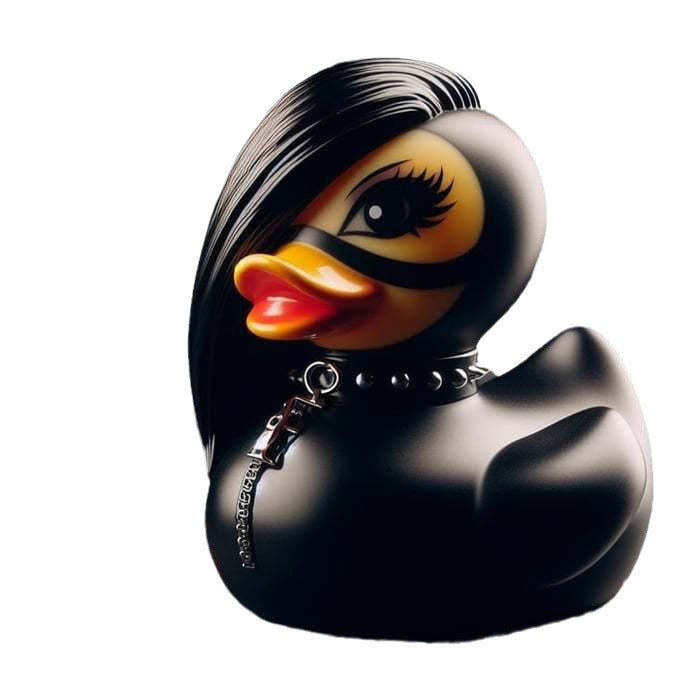 Decorative rubber duck with stylish haircut Bowlift