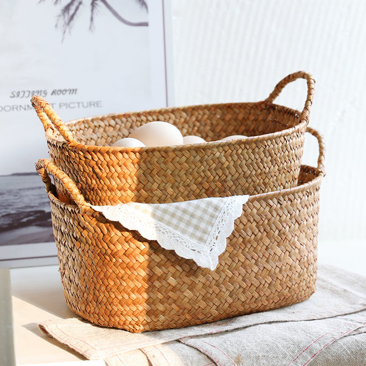 Unisex Handwoven Storage Basket with Practical Carrying Handles Bowlift