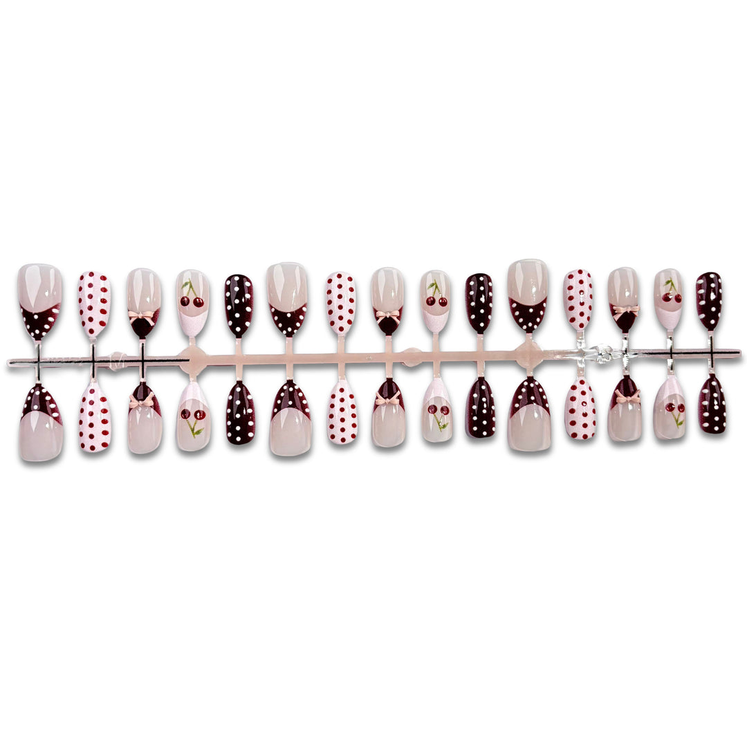 Artistic Cherry Design Press-On Nails Bowlift