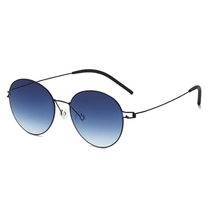Women round sunglasses with light metal frame and gradient lenses Bowlift