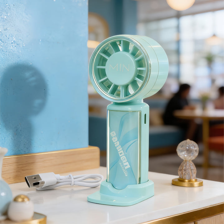 Women Portable Mini Fan with USB Charging Function and Flexible Tilt Bowlift