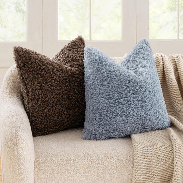 Luxury Curly Faux Shearling Decorative Throw Pillow Cover Bowlift