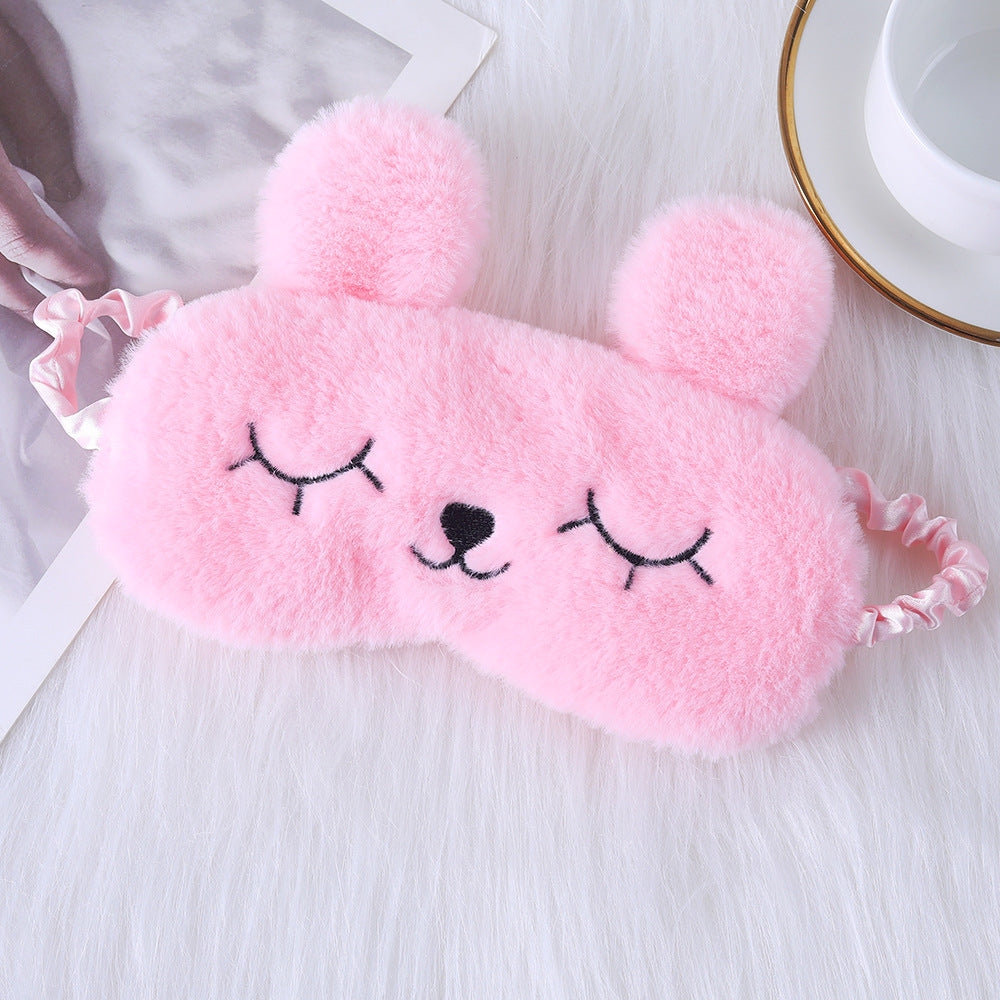 Ladies nan cozy unicorn sleep mask with embroidered eyelashes, soft plush and elastic ruffled ribbon Bowlift