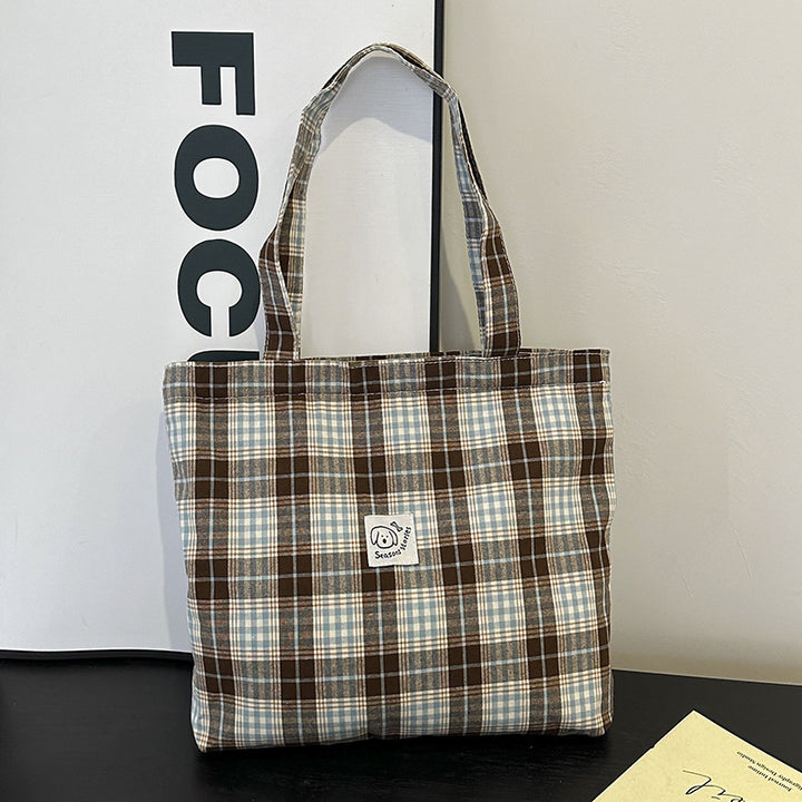 WoStylish Plaid Tote Bag Bowlift