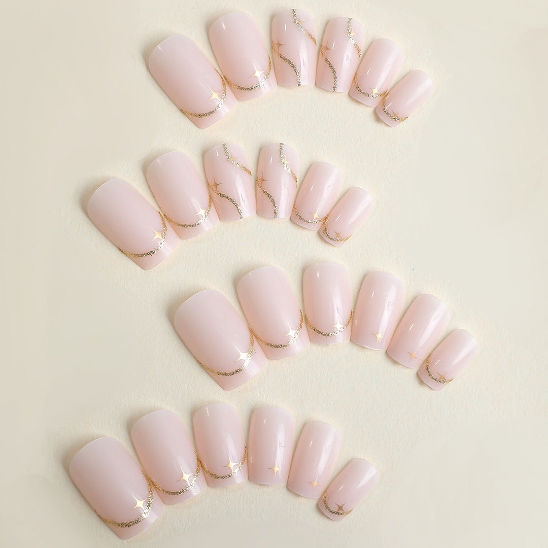 Elegant Press-On Nail Art Set Bowlift
