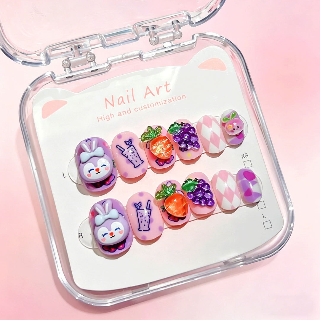 Customized Cartoon-Inspired Press-On Nail Art Set Bowlift