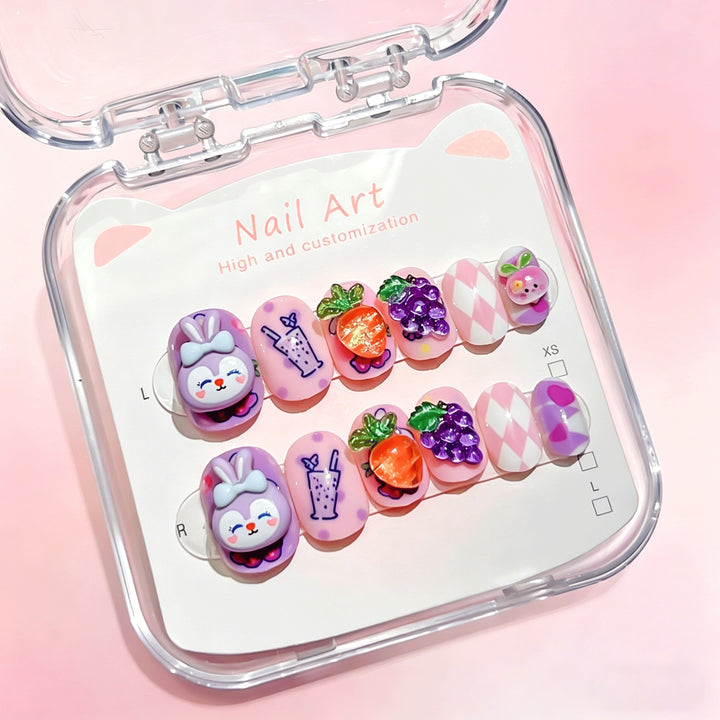 Customized Cartoon-Inspired Press-On Nail Art Set Bowlift