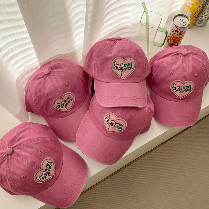 Women's Casual Embroidered Cat Cap Bowlift