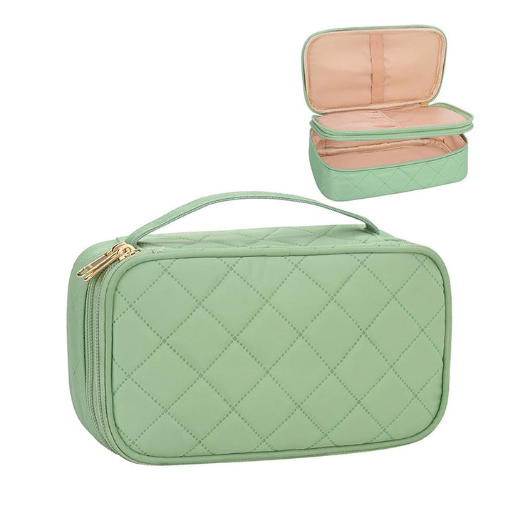 Cosmetic storage bag with elegant quilted pattern Bowlift