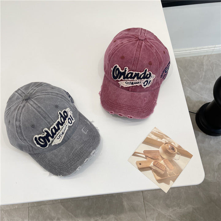 Men's Distressed Vintage-Inspired Baseball Cap Bowlift