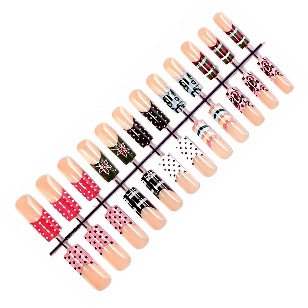 Nail art set with creative patterns and seasonal accents Bowlift