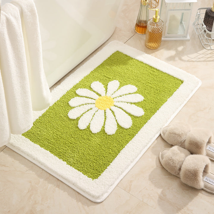 Floral-Themed Memory Foam Bath Mat