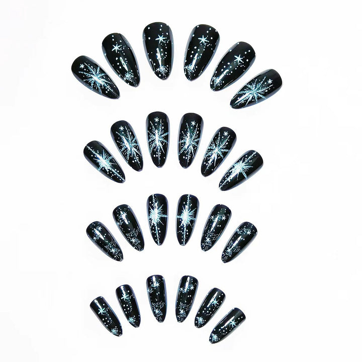 Glamorous Art Nails with Sparkling Star Design Bowlift