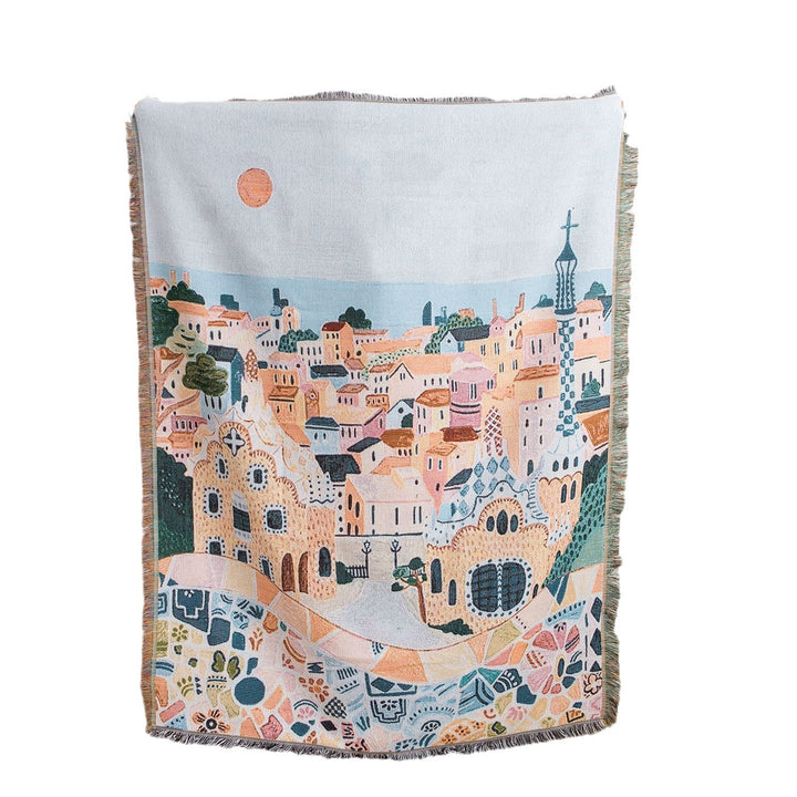 Decorative Landscape Woven Throw Blanket
