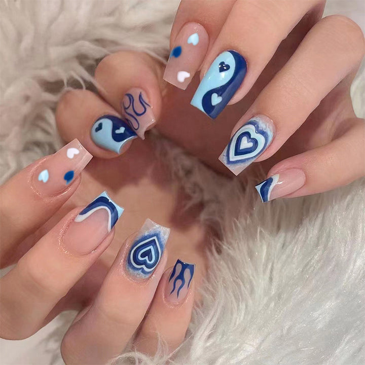 Artful Nail Art with Hearts and Geometric Patterns Bowlift