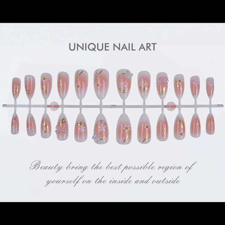 Elegant Floral-Themed Press-On Nail Art Kit Bowlift