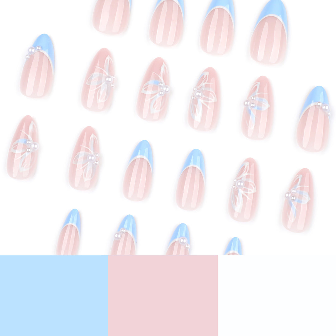 Elegant artificial nails with floral accents and glamorous design Bowlift
