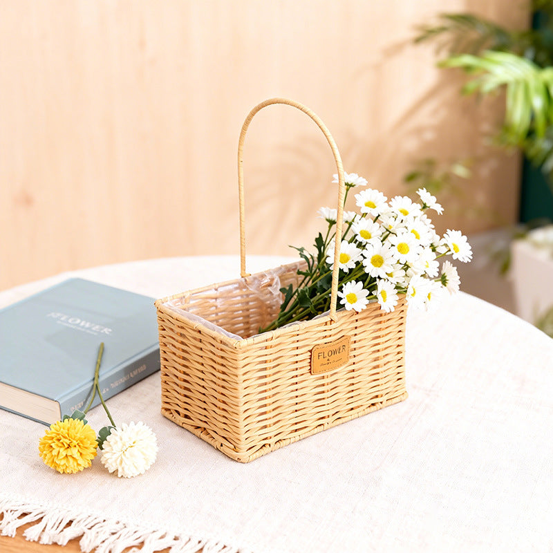 Decorative Wicker Storage Basket Bowlift