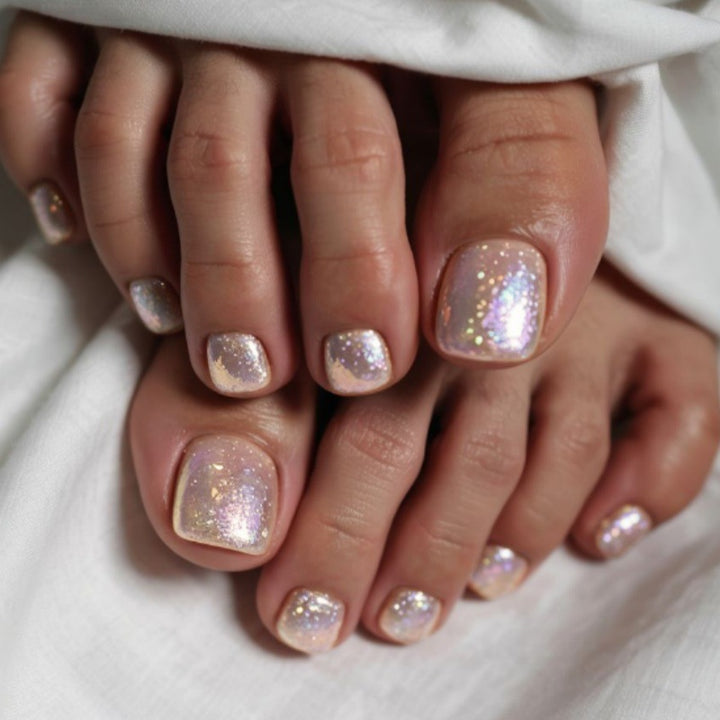 Premium Glittering Faux Gel Press-On Toes Bowlift